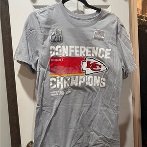 Nike Gray Kansas City Chiefs Conference Champions Tee with Red Accent